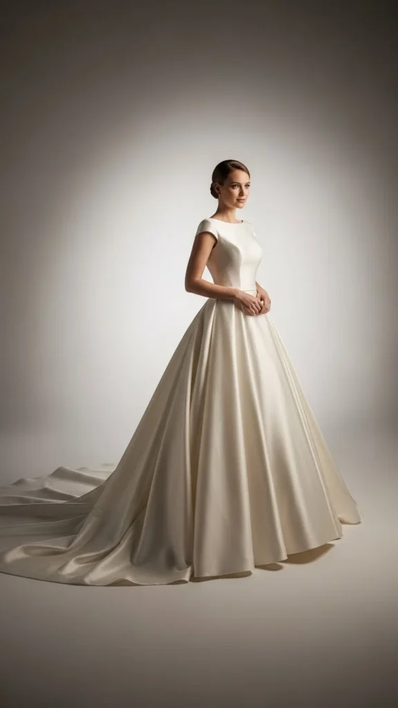 1. Classic Ball Gown With a Soft Satin Finish