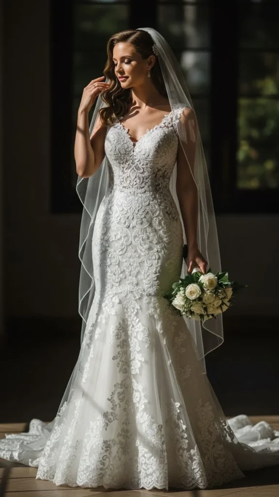 10. Mermaid Gown With Lace Detailing