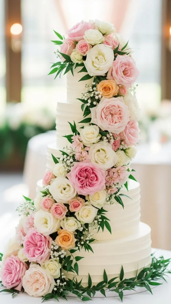11. Cascading Floral Cake