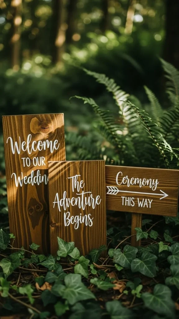 11. Rustic Wooden Signage