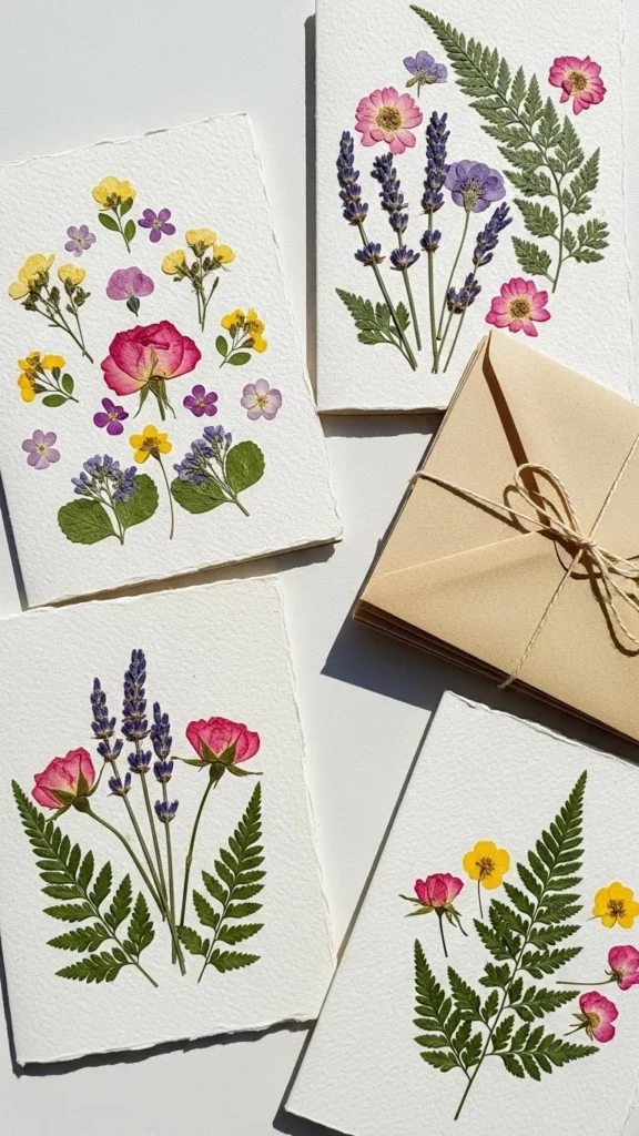 13. Botanical Pressed-Flower Stationery
