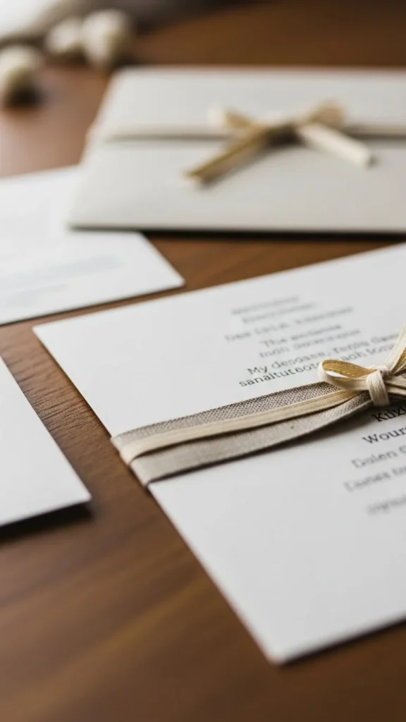 14. Linen Texture Invitations
