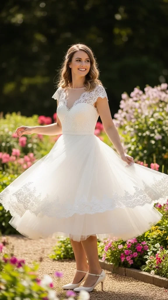 14. Vintage-Inspired Tea-Length Dress