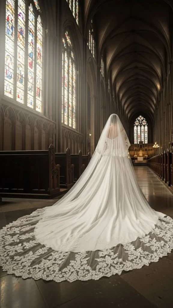 15. Dramatic Cathedral Train Dress