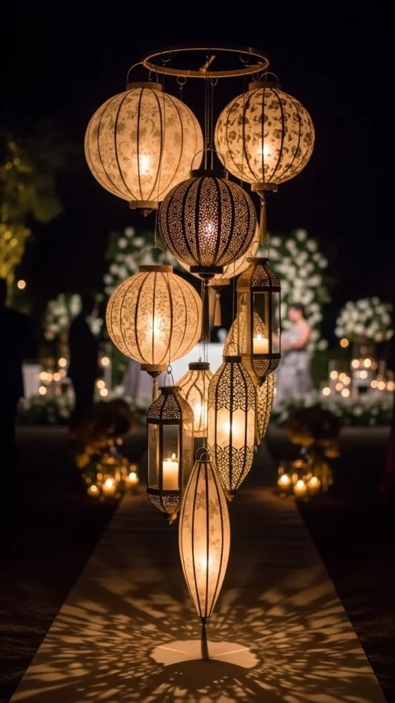 17. Clustered Lantern Decor