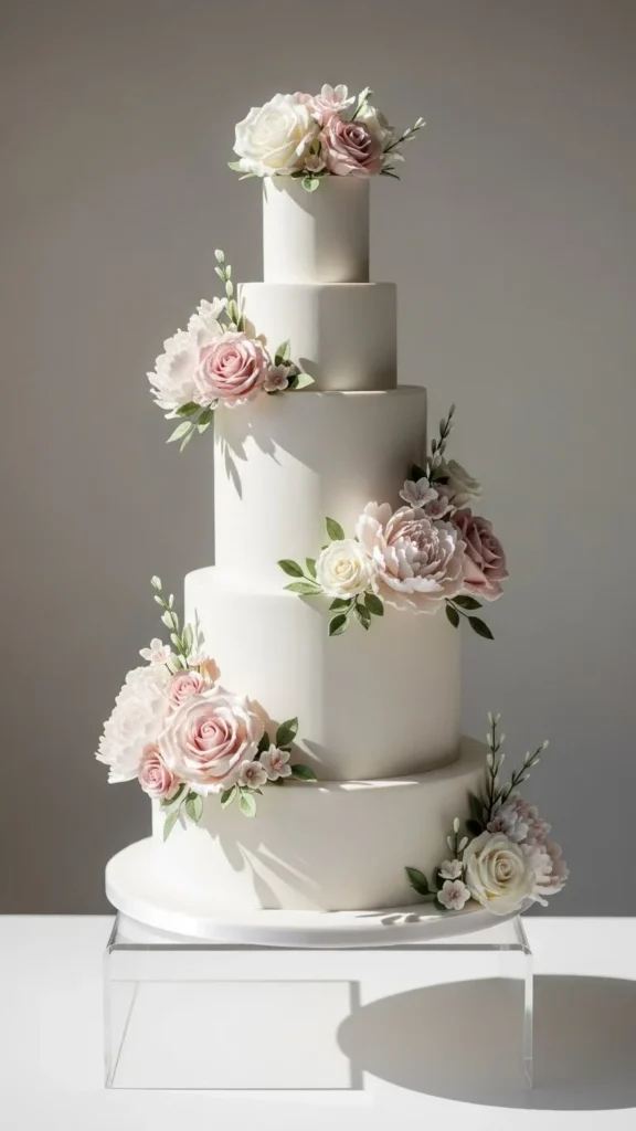 17. Mixed-Height Tier Cake