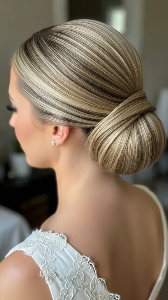 17. Sleek Middle-Part Bun