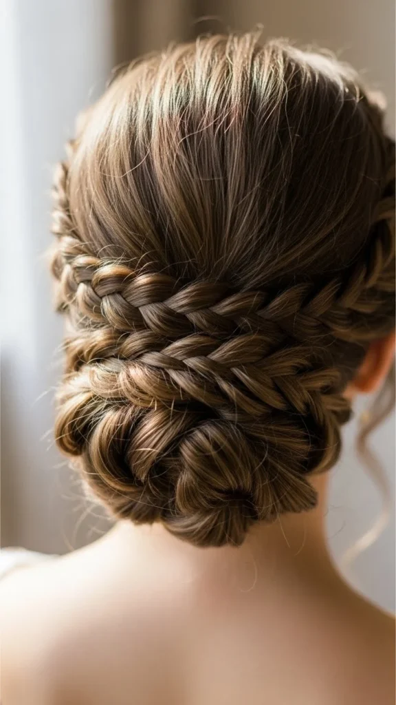 19. Braided Low Bun
