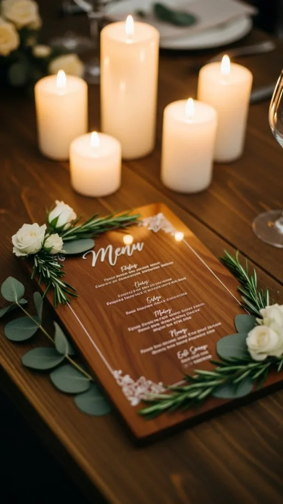23. Wooden or Acrylic Menu Cards