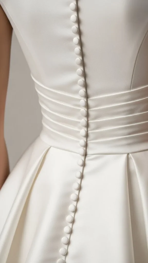 25. Satin Fit-and-Flare Dress With Buttons Down the Back