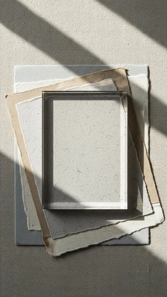 3. Layered Acrylic and Paper Cards