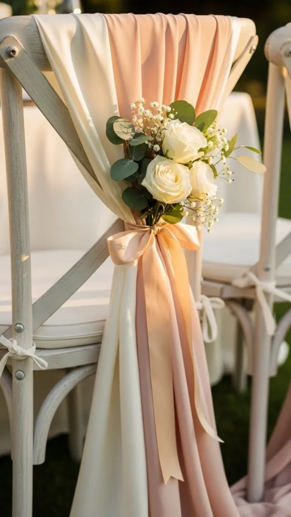 5. Chic Satin or Chiffon Chair Drapes