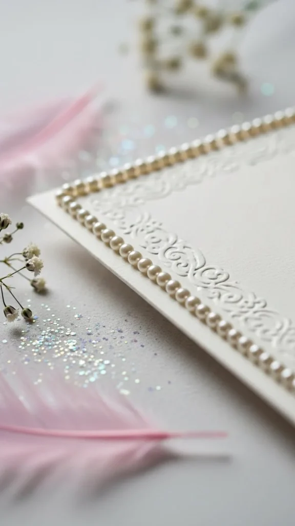 5. Pearl-Embellished Invites
