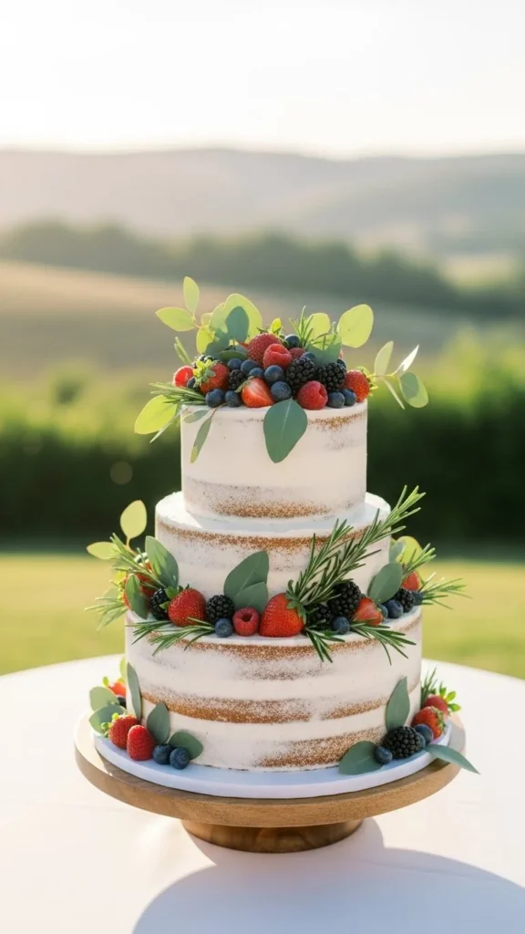 5. Semi-Naked Cake with Berries