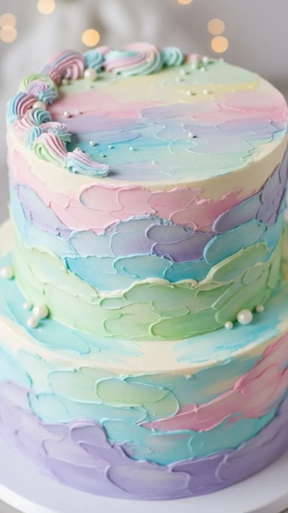 7. Watercolor Pastel Cake