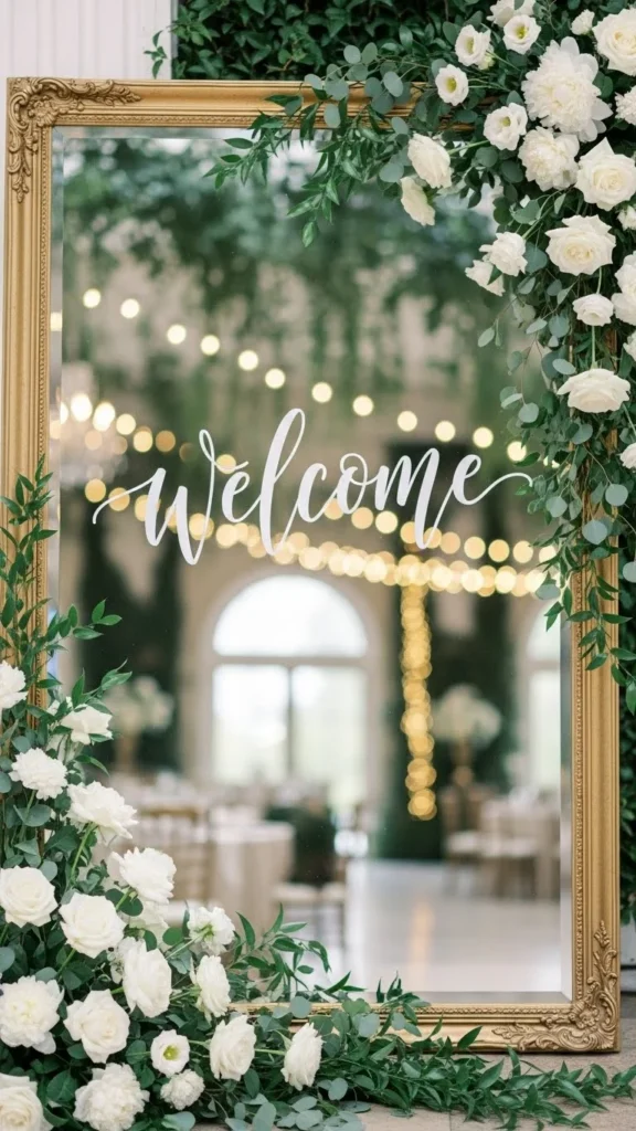 9. Mirrored Welcome Sign