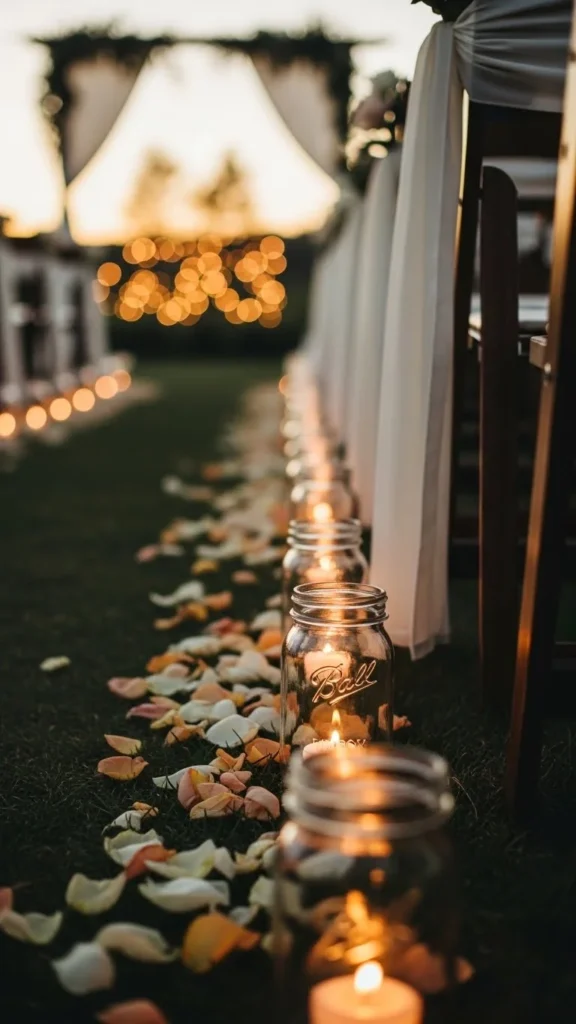 1. Mason Jar Aisle Lanterns