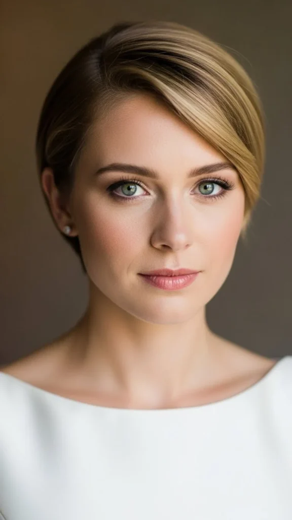 1. Sleek Side-Part Pixie