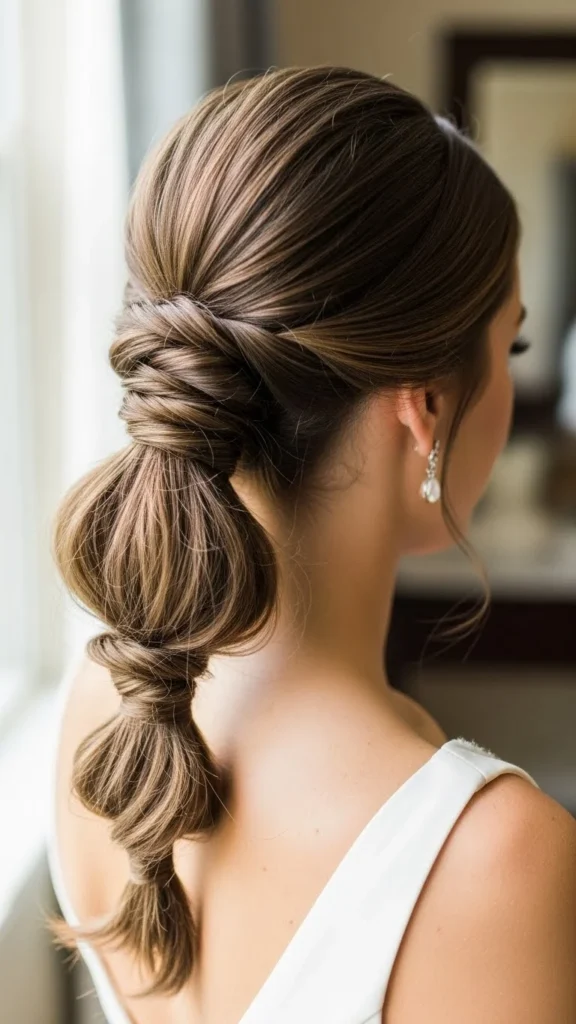 10. Twisted Low Ponytail