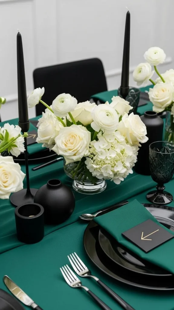 11. Emerald, Black, and White