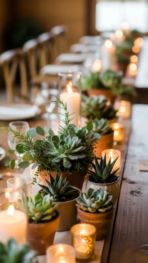 11. Potted Plant Centerpieces