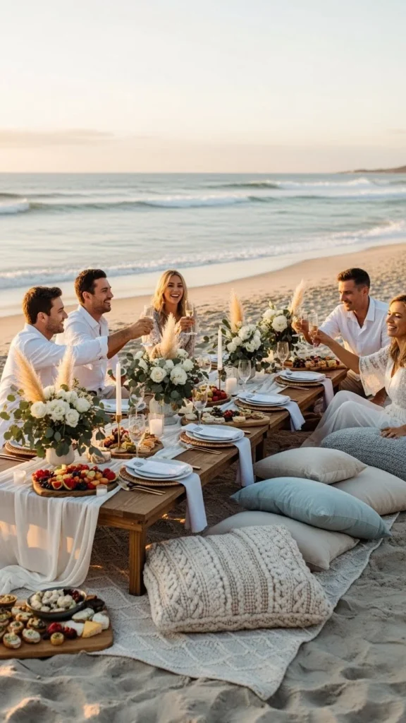 13. Casual Beach Picnic Reception