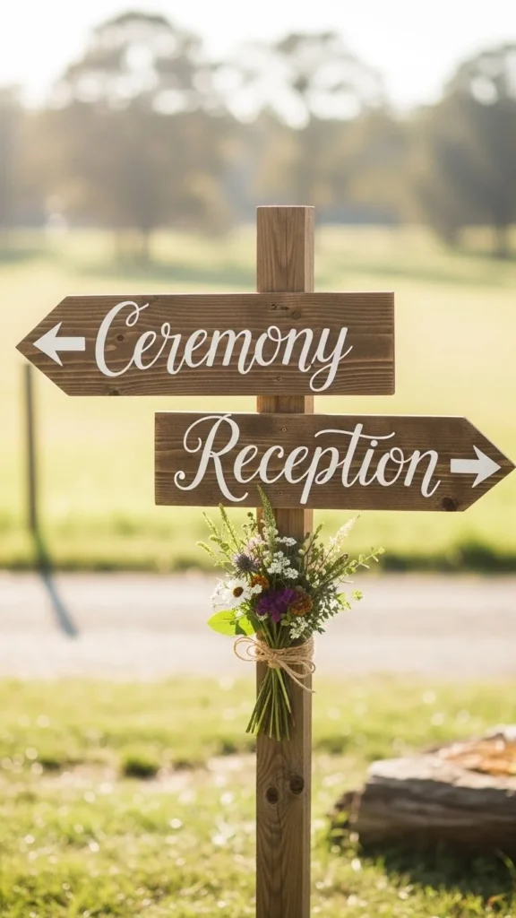 13. Simple Wooden Signage