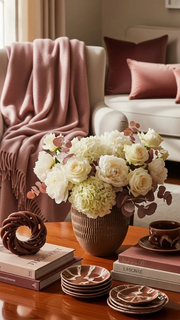 14. Mocha, Ivory, and Dusty Rose