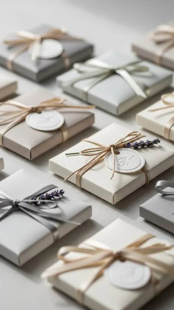 14. Neutral Wedding Favors