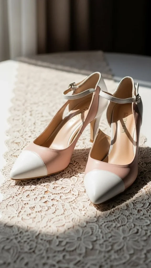 14. Two-Tone Bridal Shoes