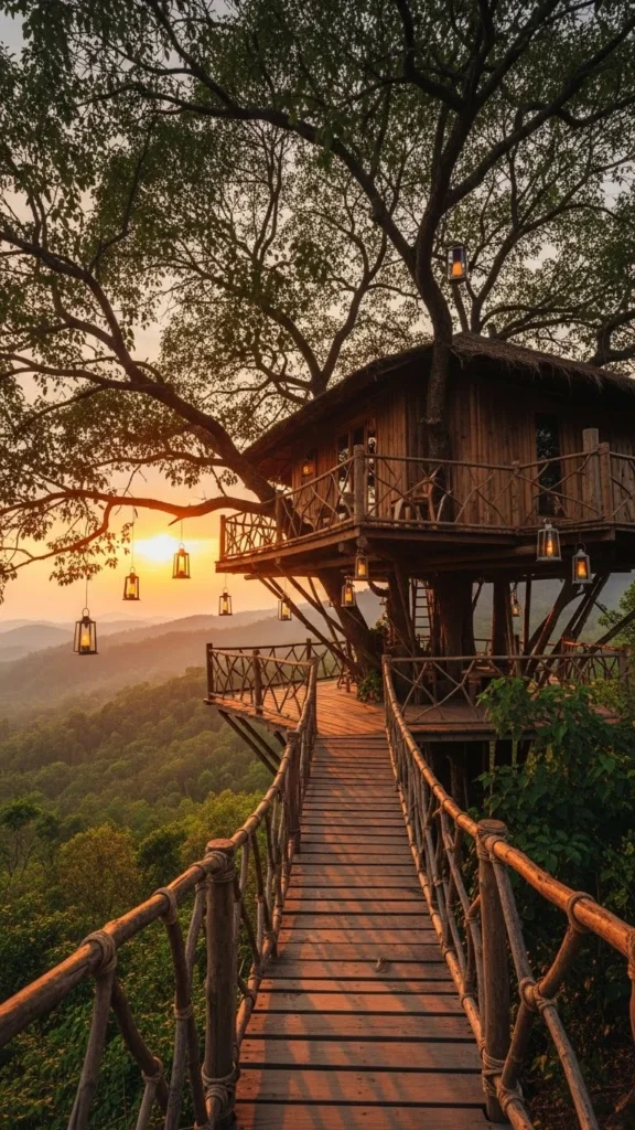 15. Cliffside Treehouse Adventure