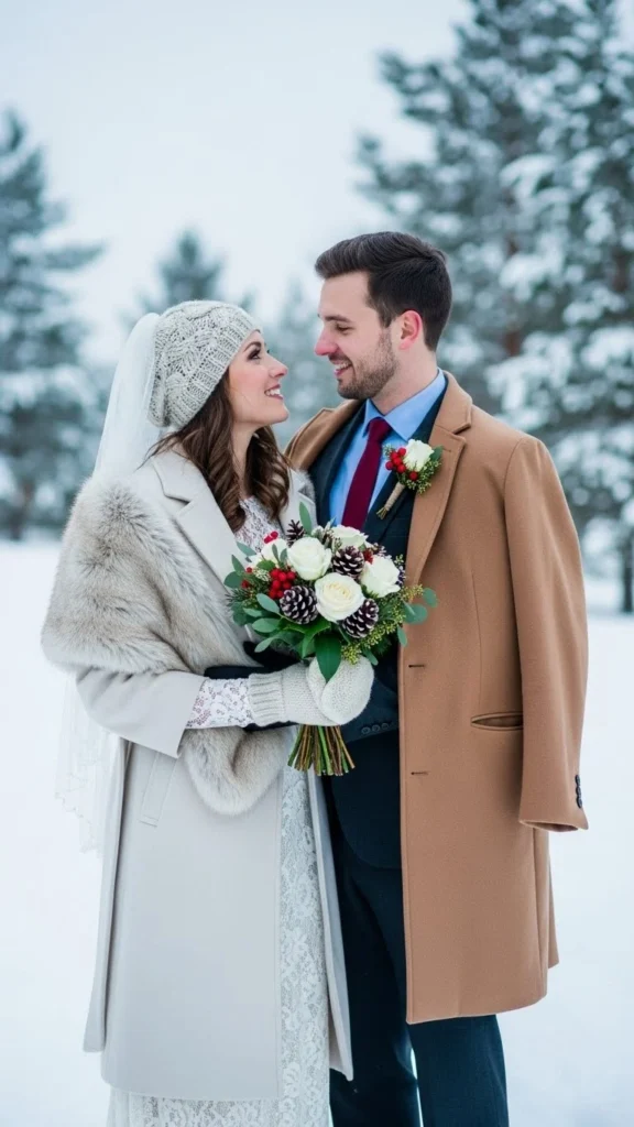 16. Winter Wedding Attire Layers