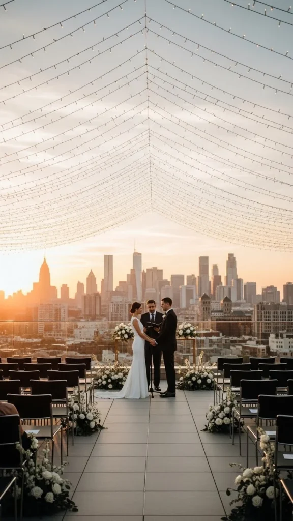 17. Rooftop Outdoor Wedding with City Views