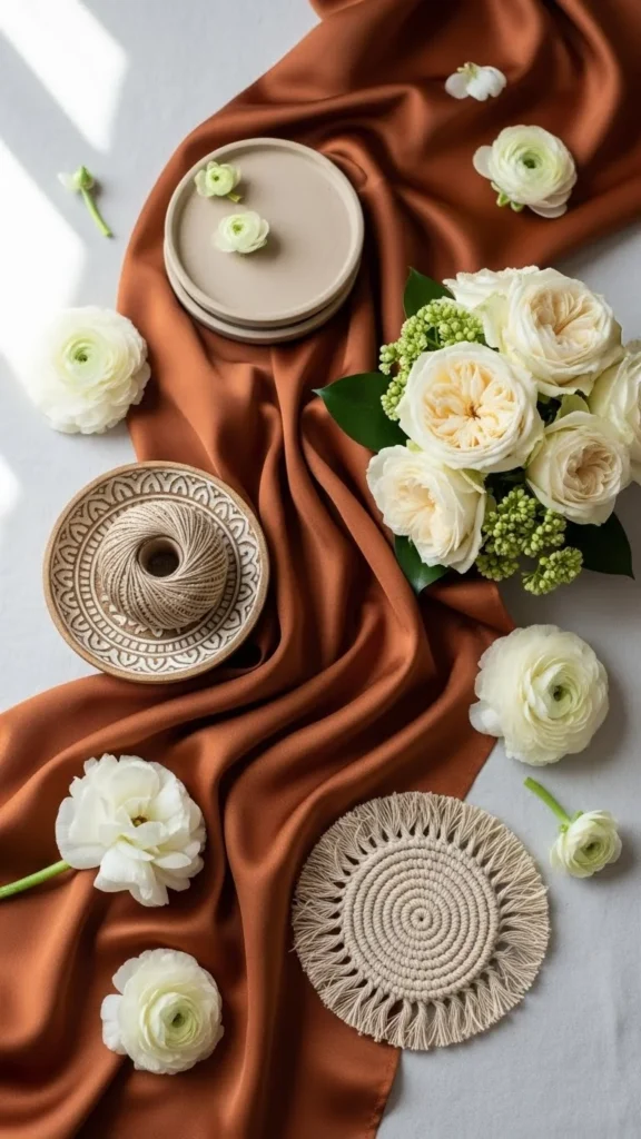 18. Rust, Beige, and Cream