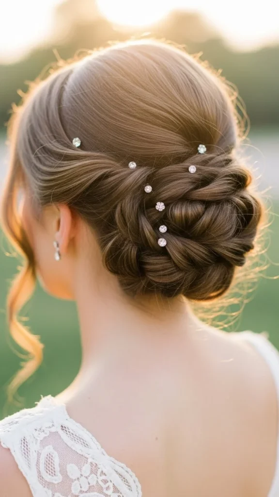 18. Twisted Updo with Accessories