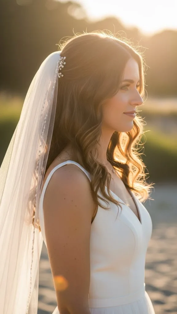 19. Soft Curls with Veil