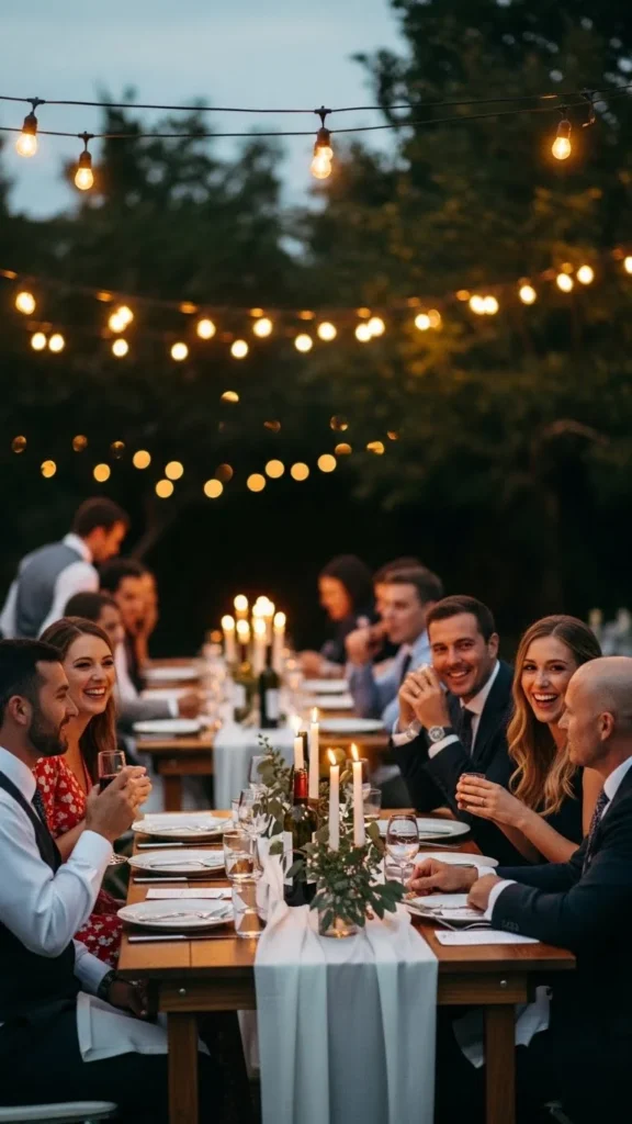 2. Backyard Wedding with Bistro Lights