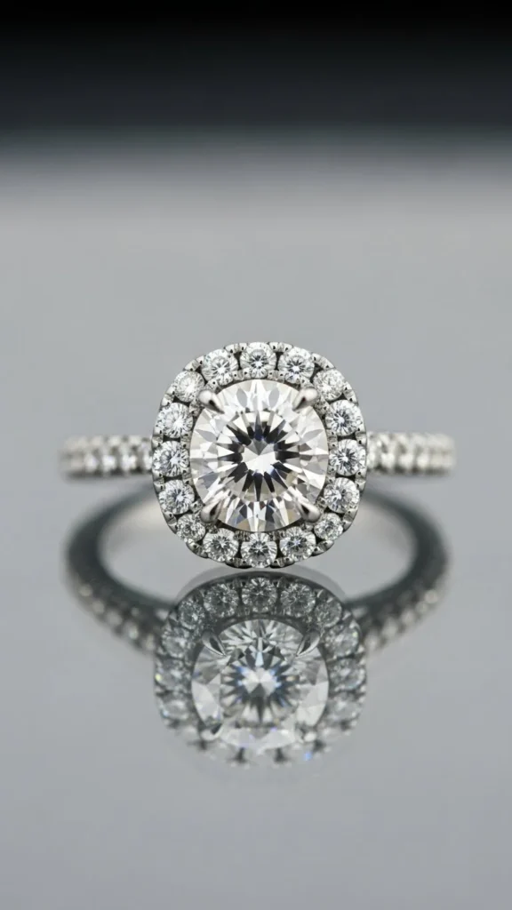 2. Halo Diamond Ring