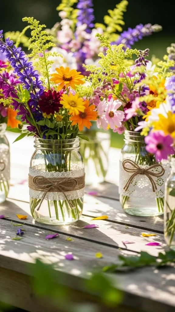 2. Mason Jar Wildflowers