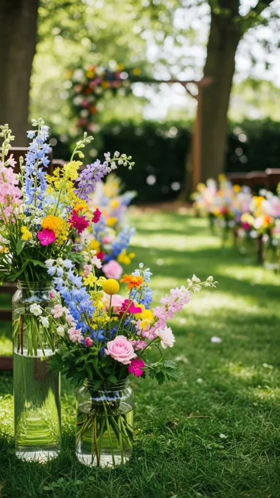 2. Wildflower Aisle Arrangements
