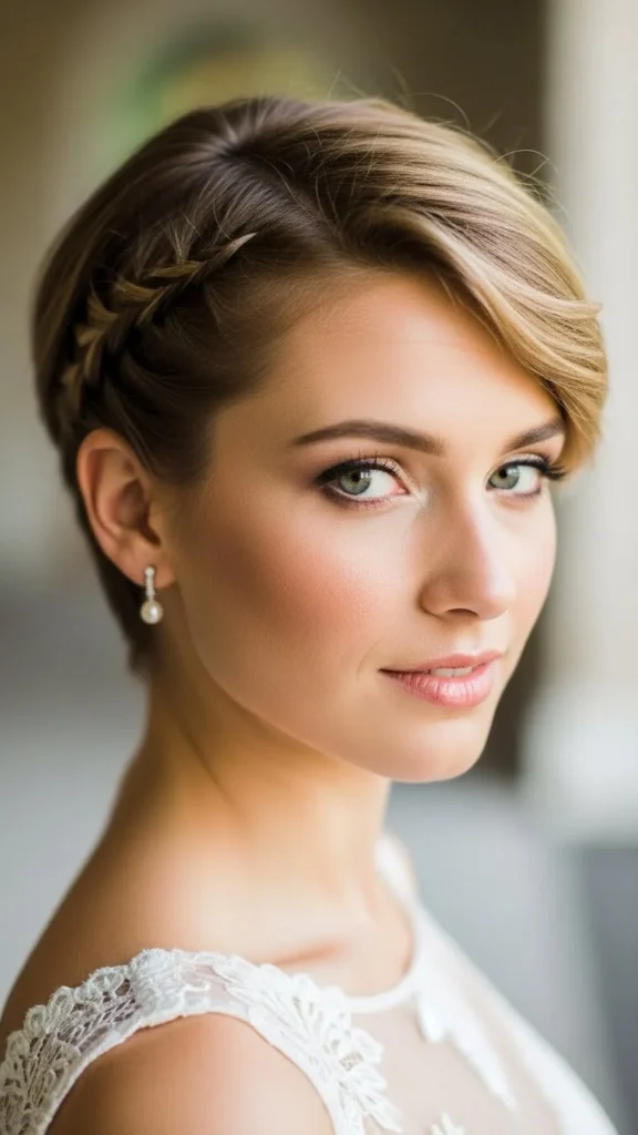 20. Short Hair with Side Braid