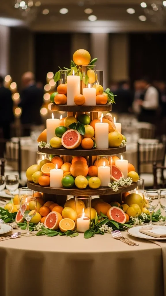 21. Candle and Fruit Towers