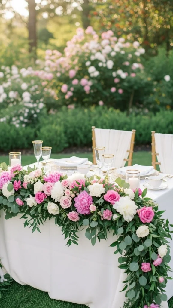 21. Flower Garland Sweetheart Table