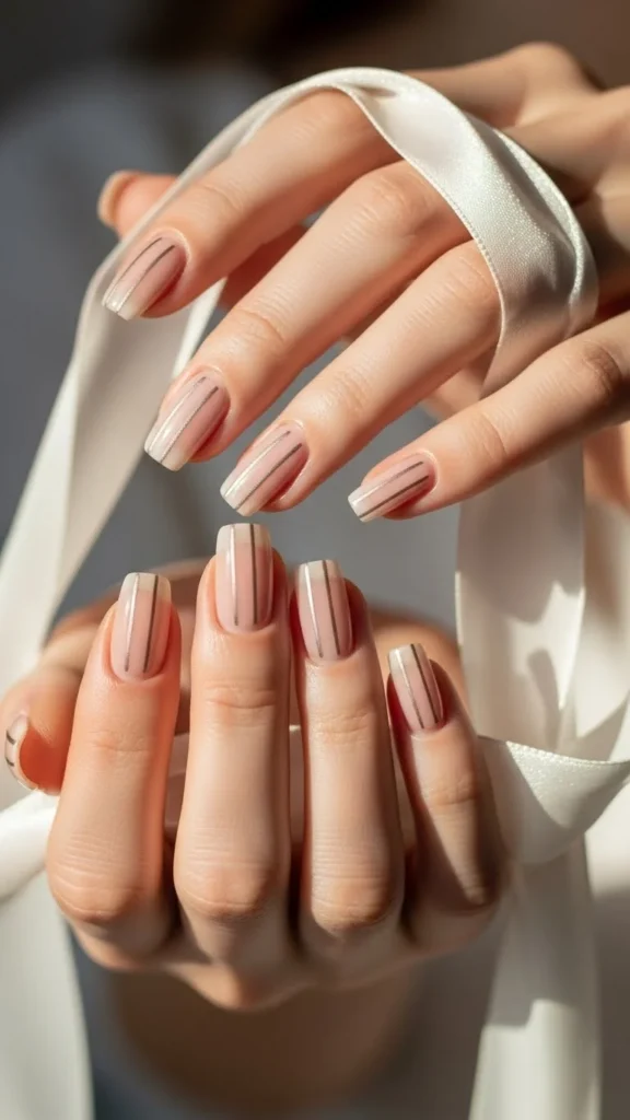 21. Nude with Subtle Stripes