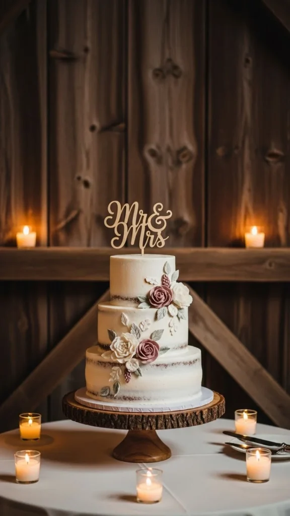 21. Wooden Cake Topper