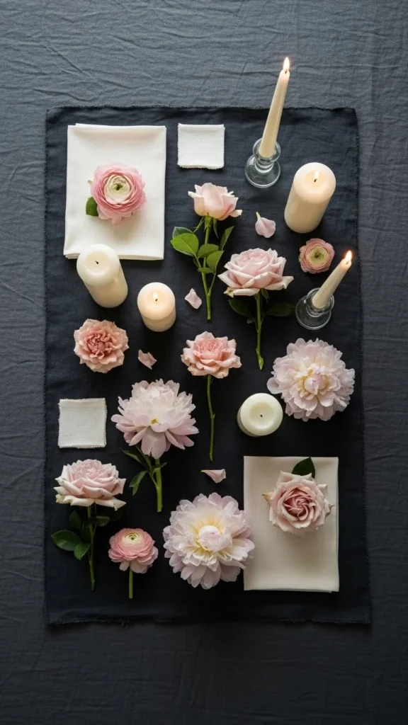 22. Charcoal, Blush, and Ivory