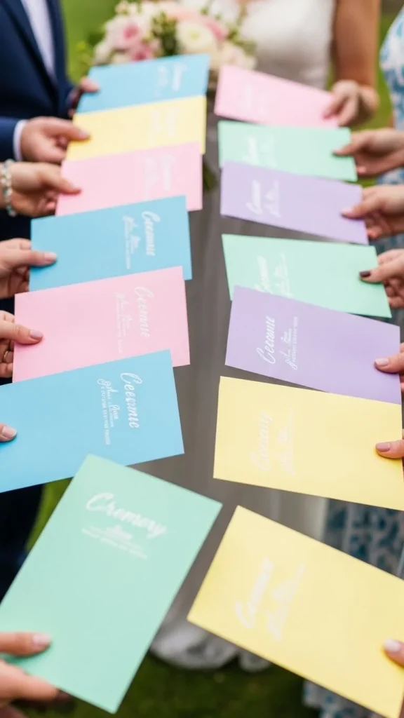 22. Colored Ceremony Programs