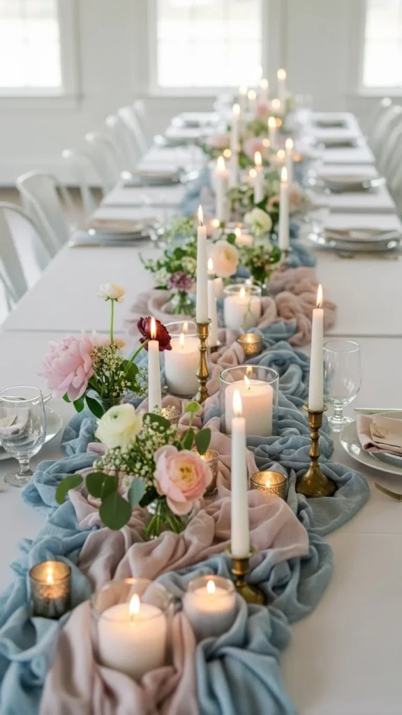 22. Fabric Draped Centerpieces