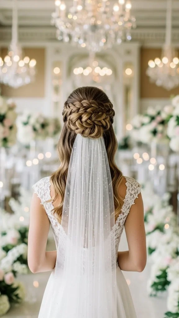 22. Half-Up Braided Bun