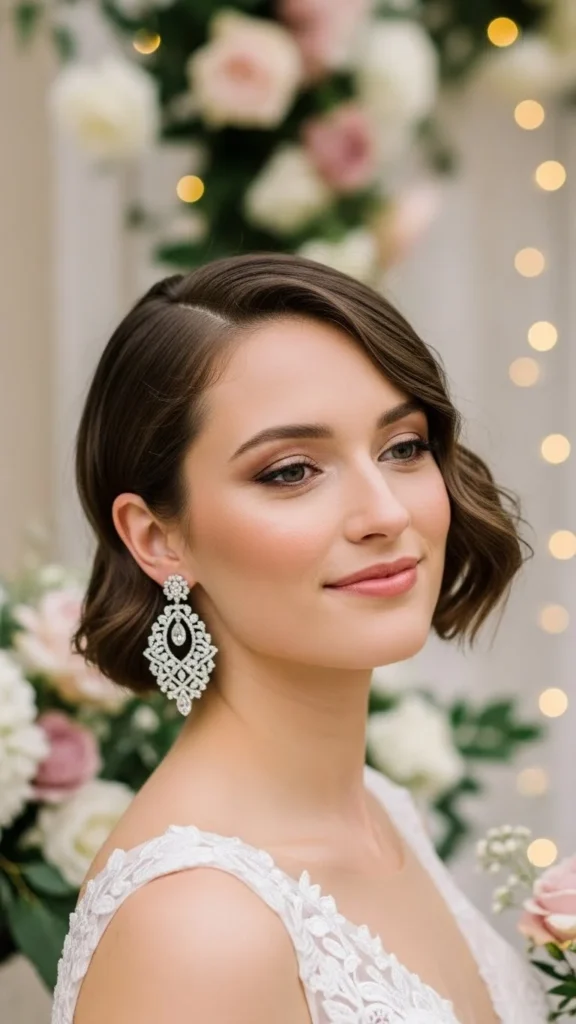 22. Short Hair with Statement Earrings